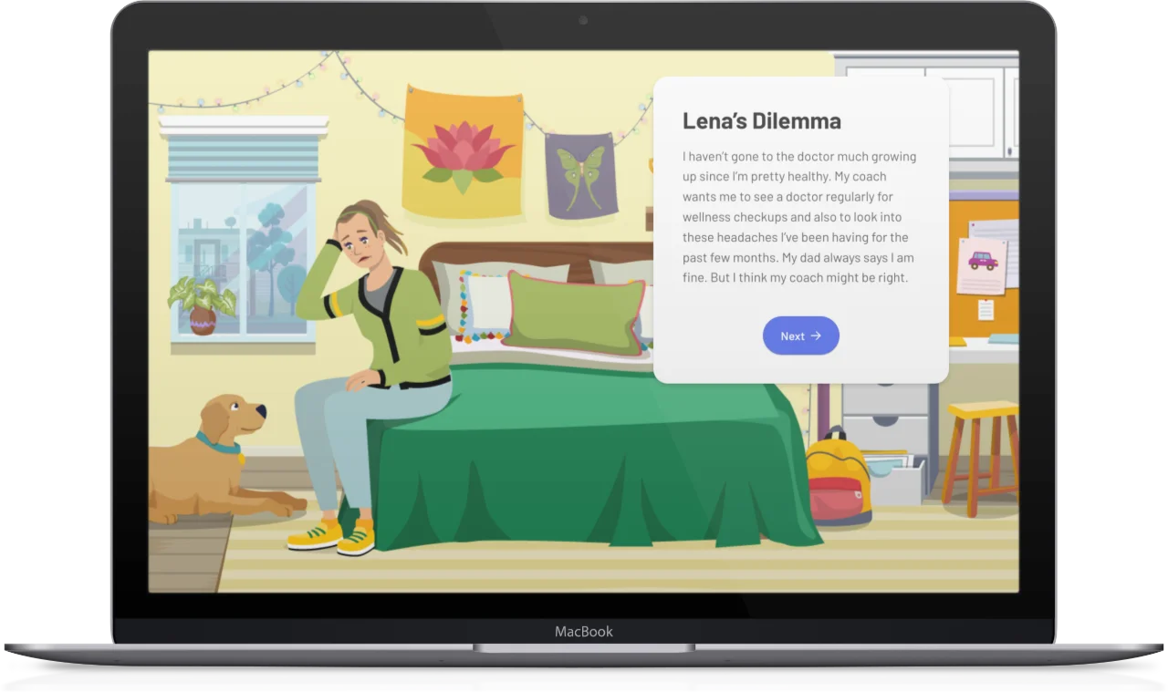 Macbook showing Healthcare Literacy screenshot